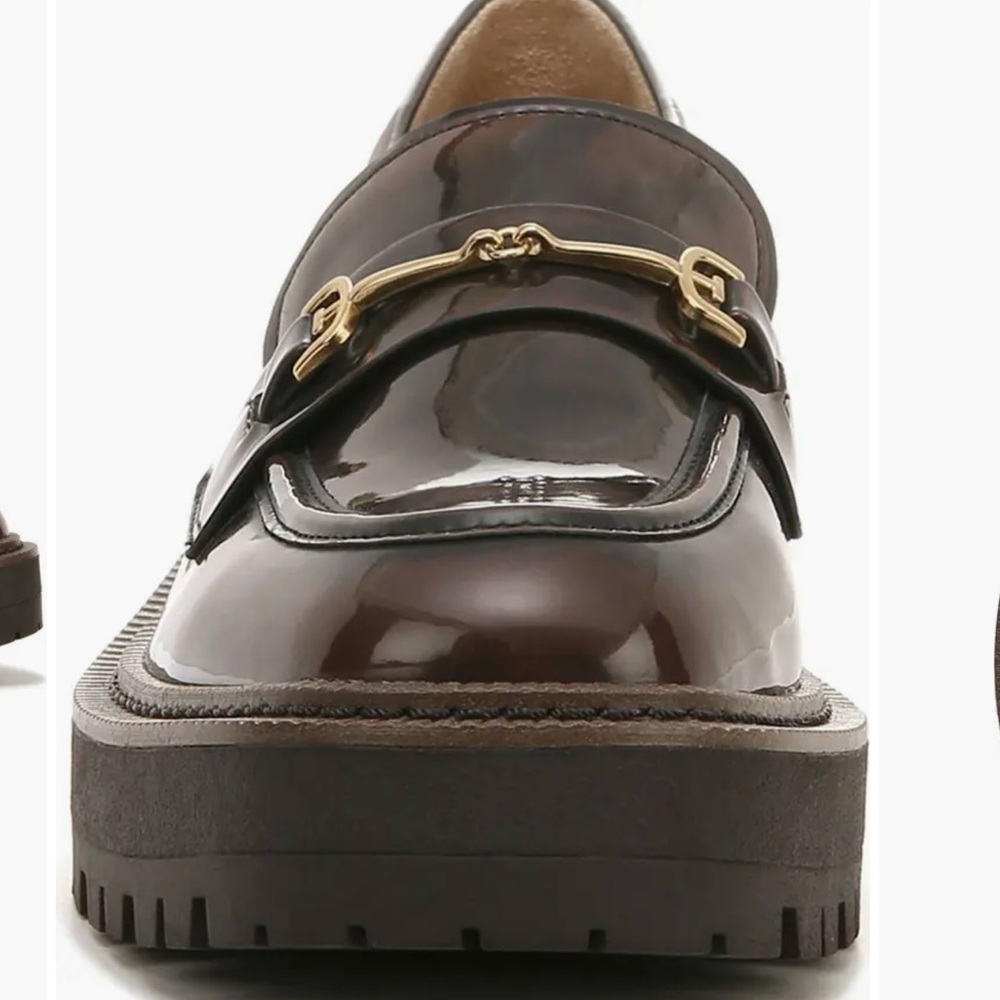 Sam Edelman Brown Loafers with Gold Accent - Picture 2 of 3
